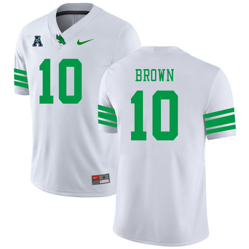 #10 Roderick Brown North Texas Mean Green College Football Jerseys Stitched-White